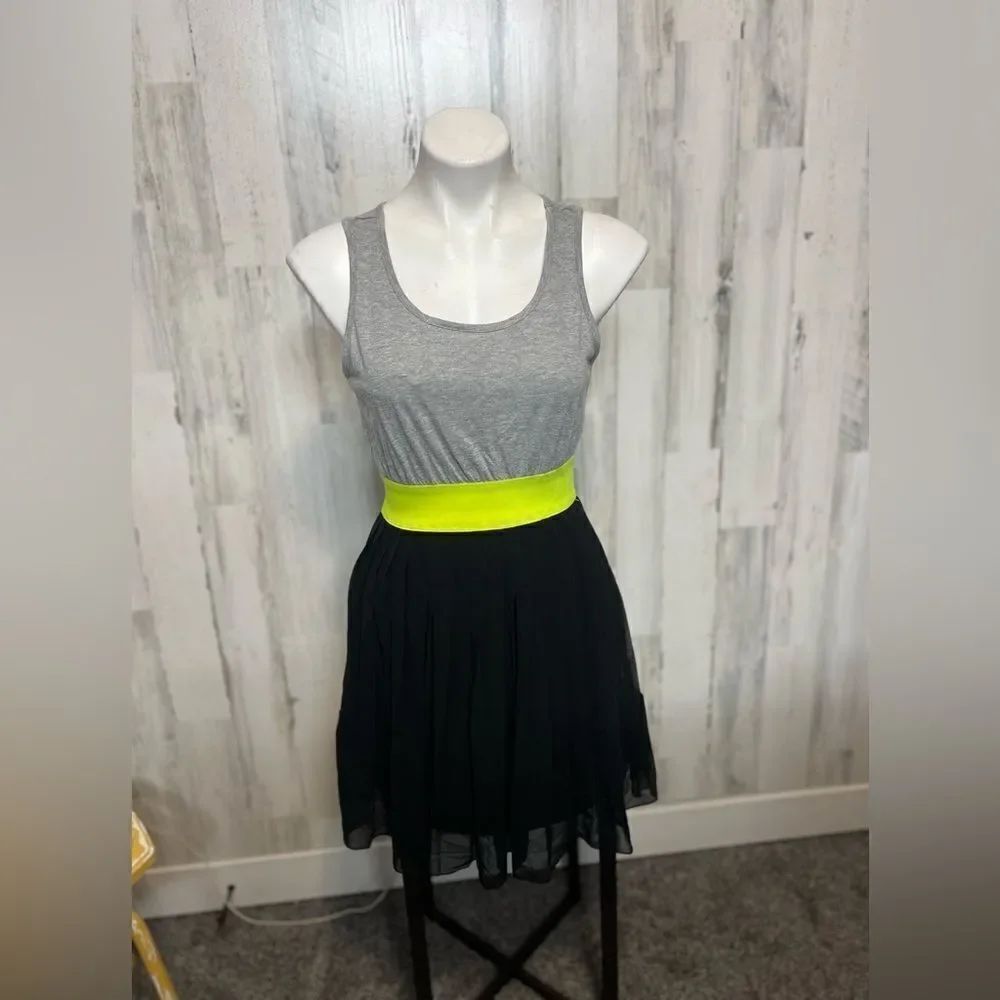 Gray and black dress